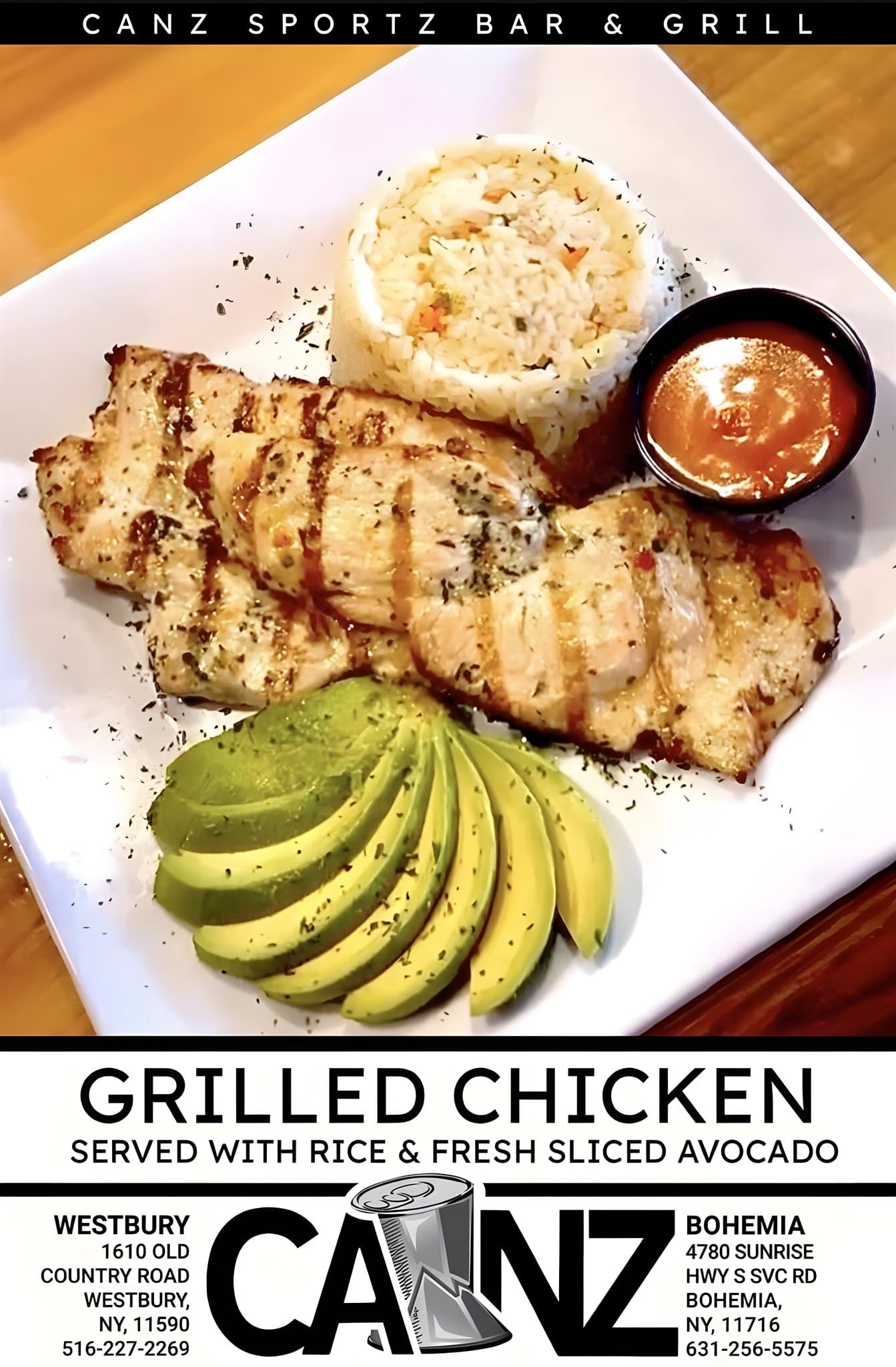 Grilled chicken with avocado