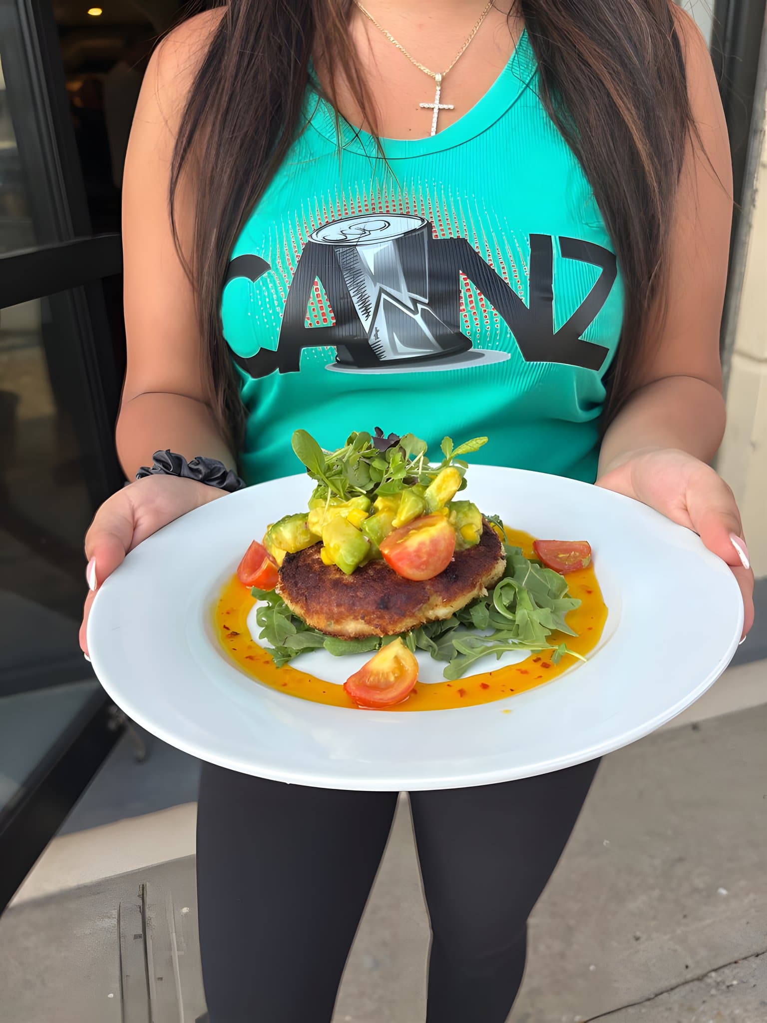 Crab cake at Canz Long Beach